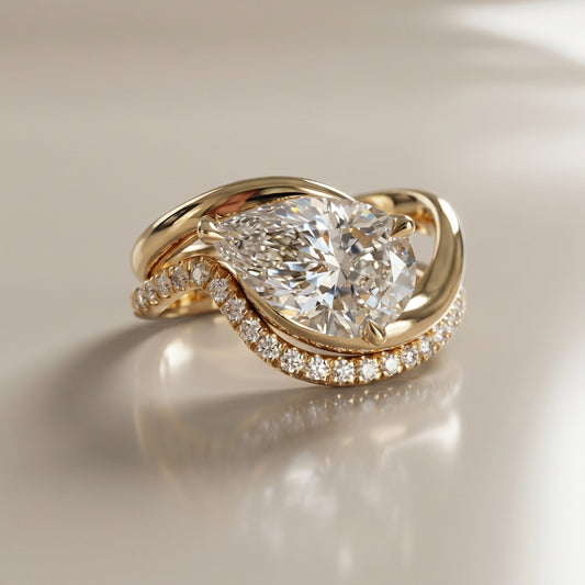 1.0 CT Round Solitaire Moissanite Diamond Bridal Ring Set