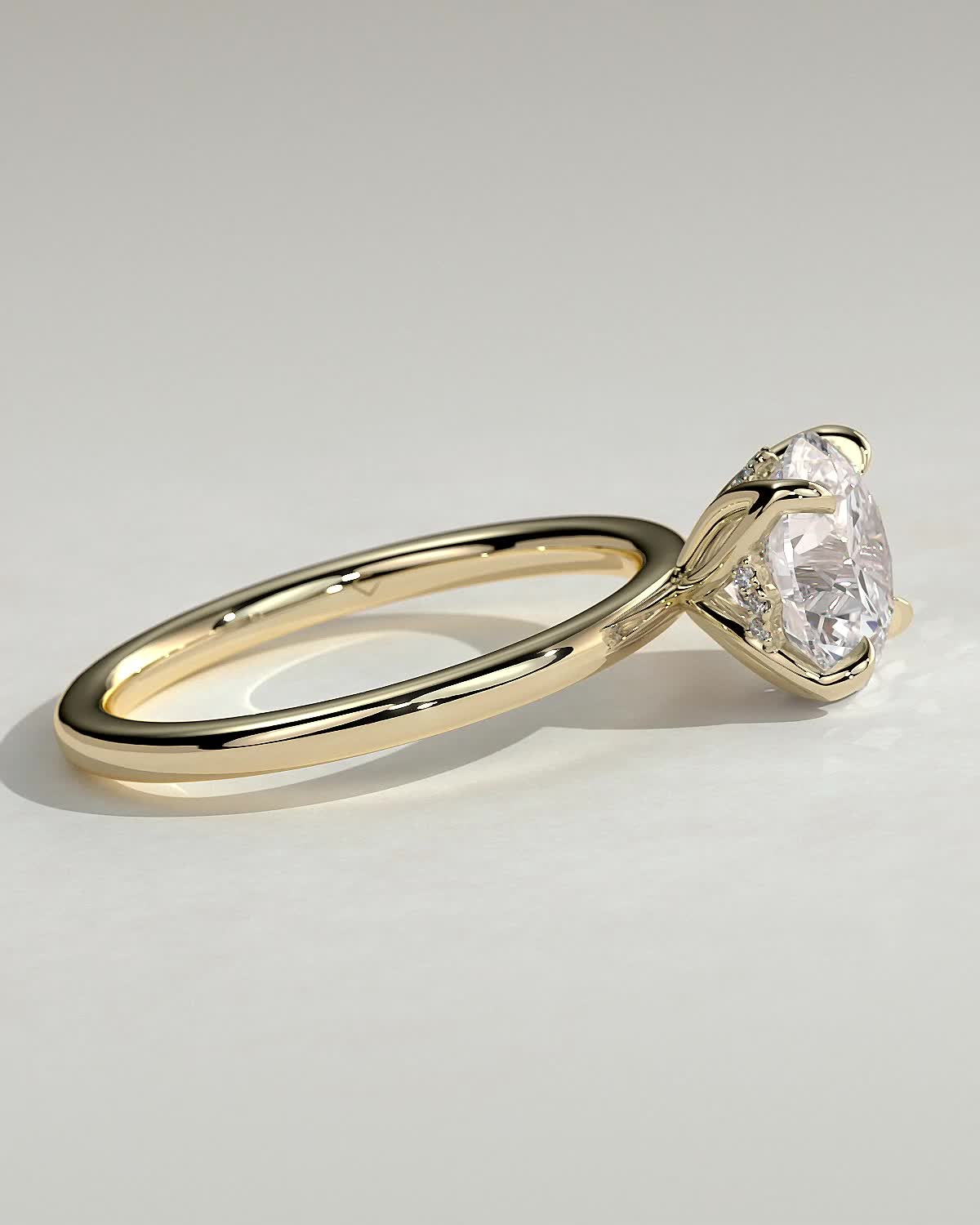 Round Halo, Pave & Split Shank Engagement Ring – 1.93 CT Lab Grown Diamond