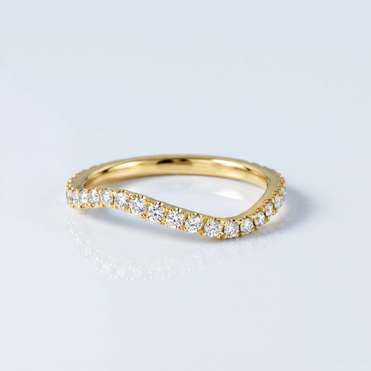 0.2 TCW Round Diamond Half Eternity DEF/VVS Lab Grown Wedding Band