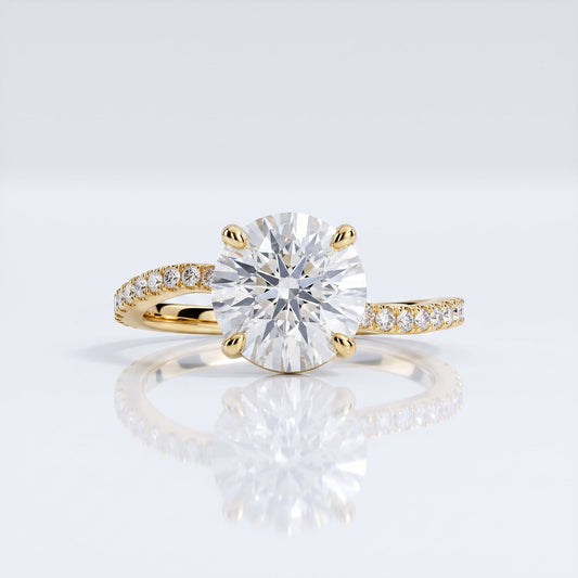 Marquise Swirl Solitaire Engagement Ring – 1 CT Lab Grown Diamond