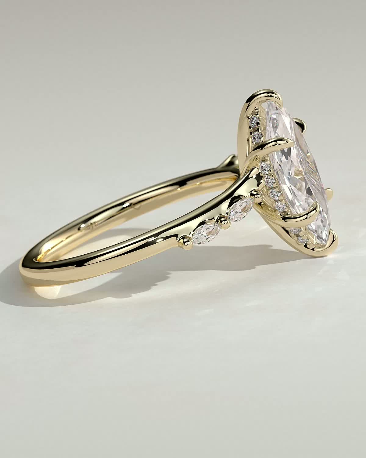 Round Halo, Pave & Split Shank Engagement Ring – 1.93 CT Lab Grown Diamond