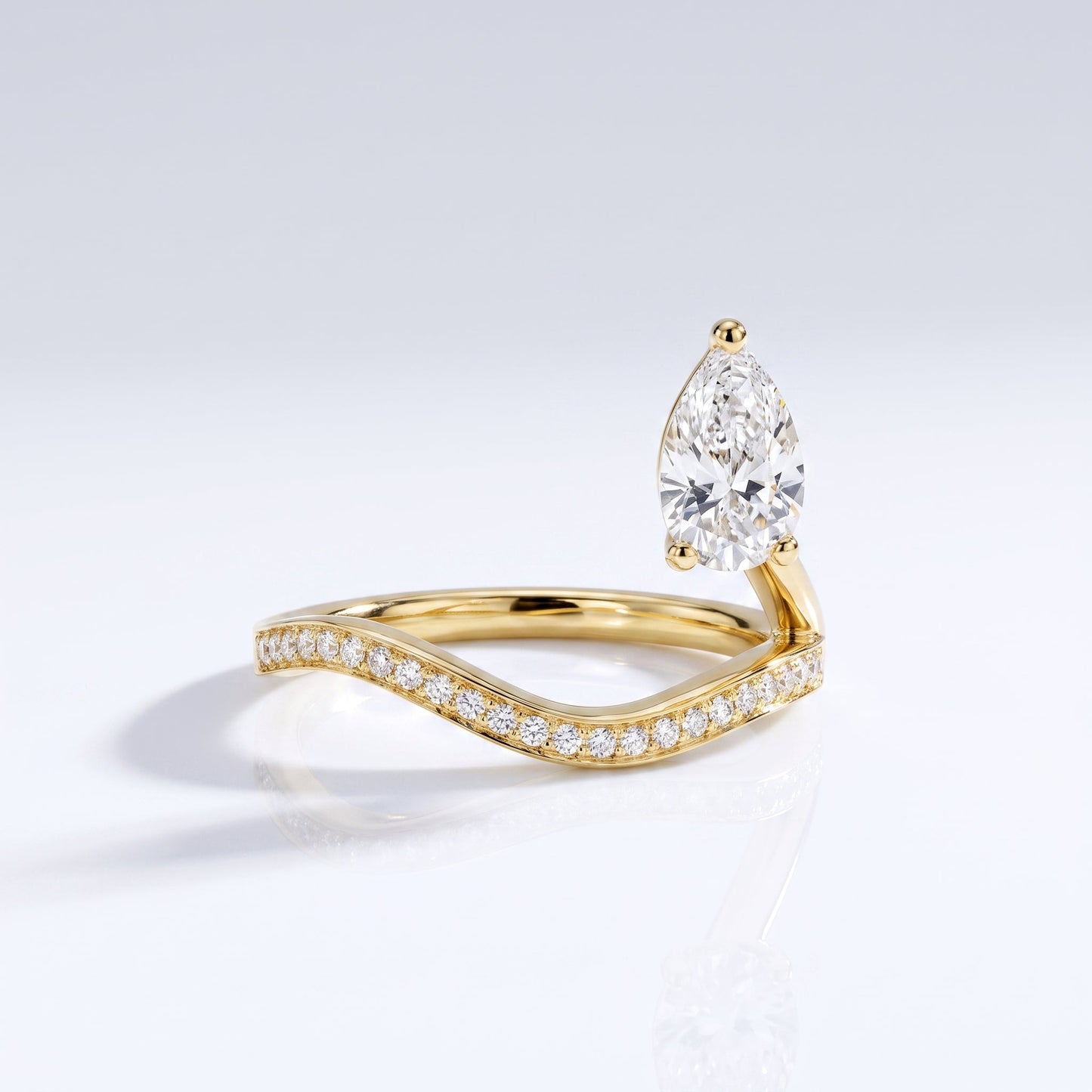 Marquise Swirl Solitaire Engagement Ring – 1 CT Lab Grown Diamond