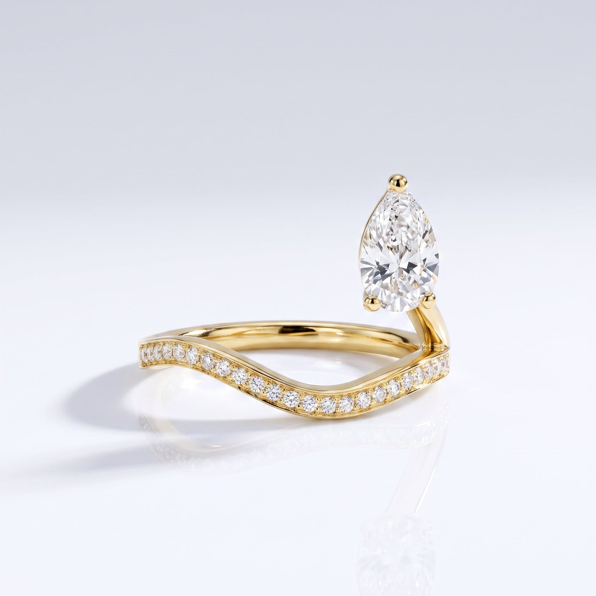 Marquise Swirl Solitaire Engagement Ring – 1 CT Lab Grown Diamond