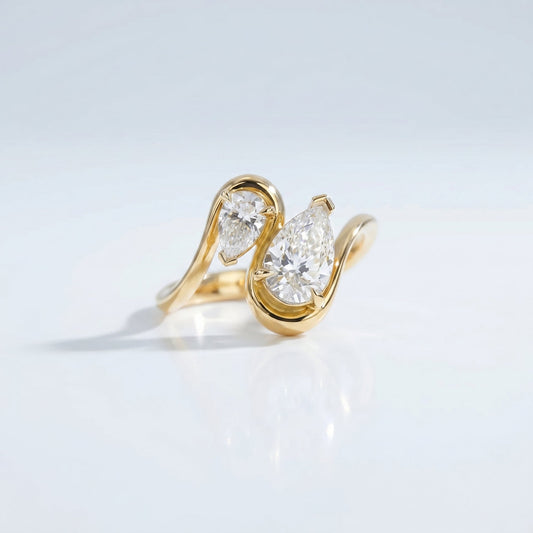 Marquise Swirl Solitaire Engagement Ring – 1 CT Lab Grown Diamond