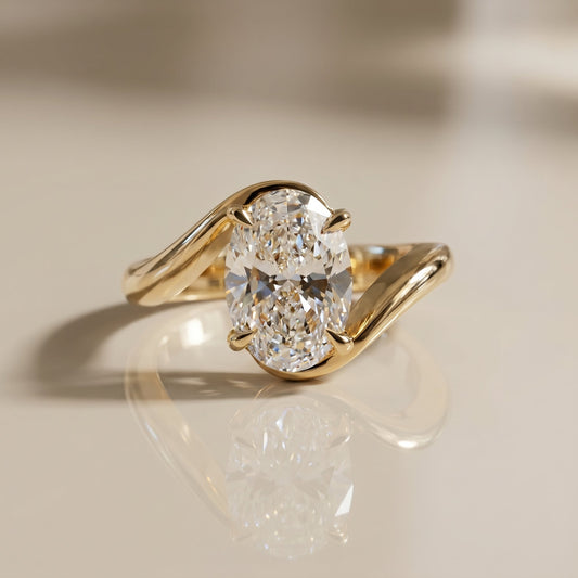 Oval Solitaire Engagement Ring – 2 CT Lab Grown Diamond
