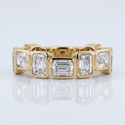0.2 TCW Round Diamond Half Eternity DEF/VVS Lab Grown Wedding Band