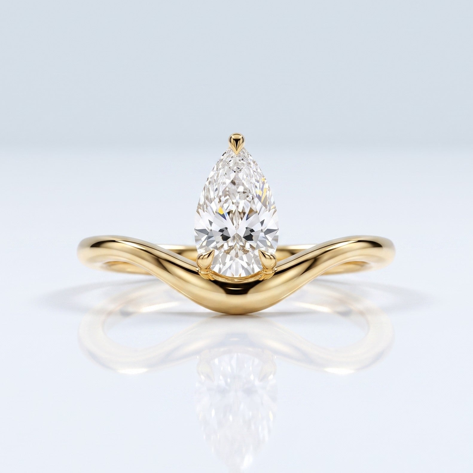 Marquise Swirl Solitaire Engagement Ring – 1 CT Lab Grown Diamond