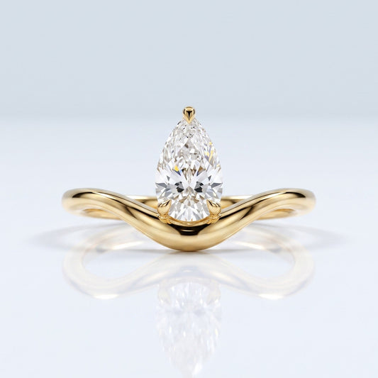 Marquise Swirl Solitaire Engagement Ring – 1 CT Lab Grown Diamond