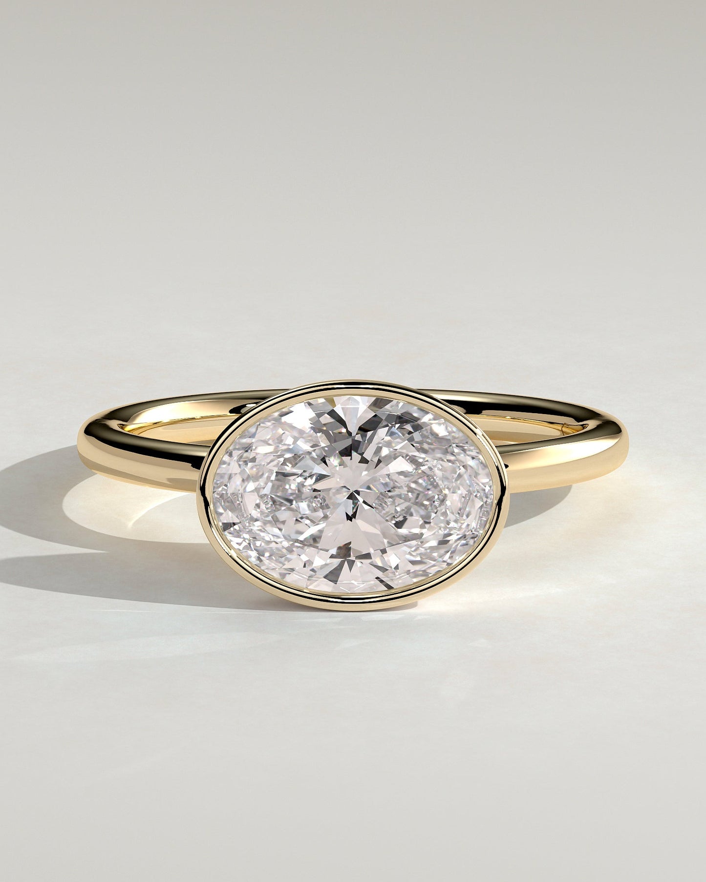 Oval East West Solitaire Lab Grown Diamond Engagement Ring
