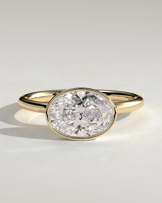 Oval East West Solitaire Lab Grown Diamond Engagement Ring