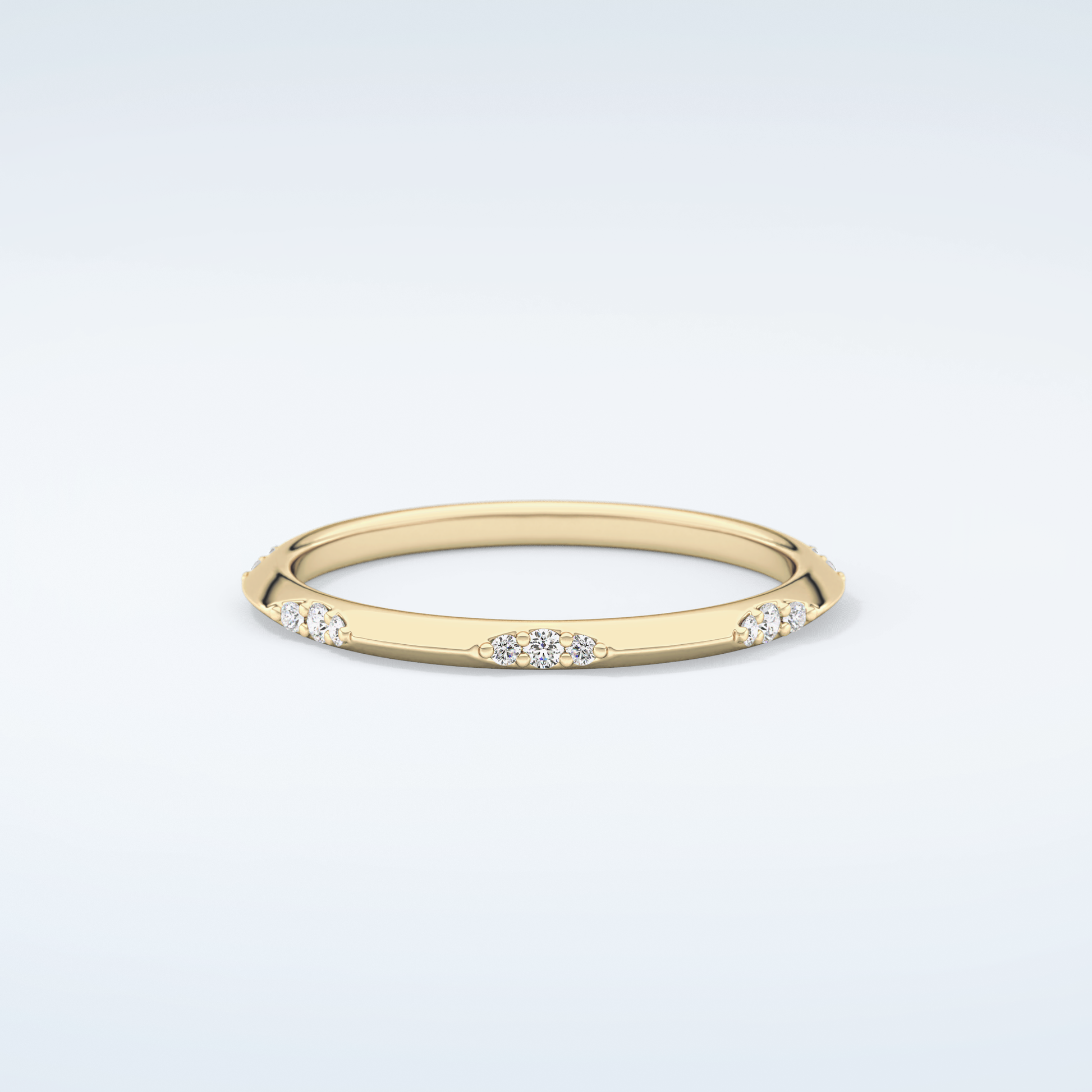 0.09 TCW Round Shaped Moissanite Wedding Band 1