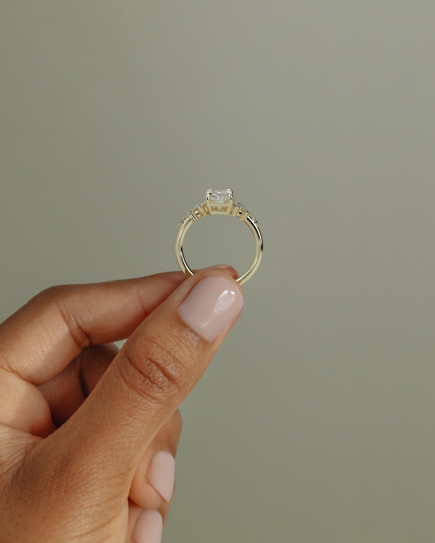 Radiant Cluster Lab Grown Diamond Engagement Ring
