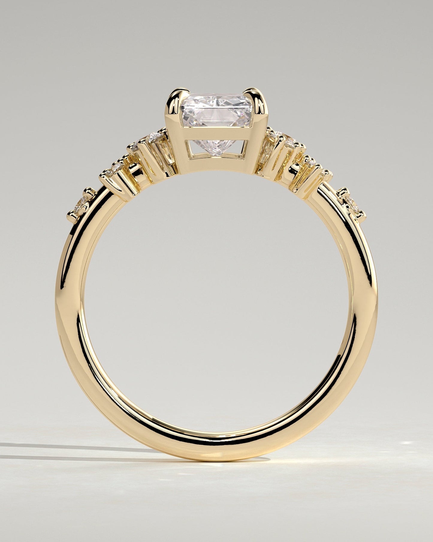 Radiant Cluster Lab Grown Diamond Engagement Ring