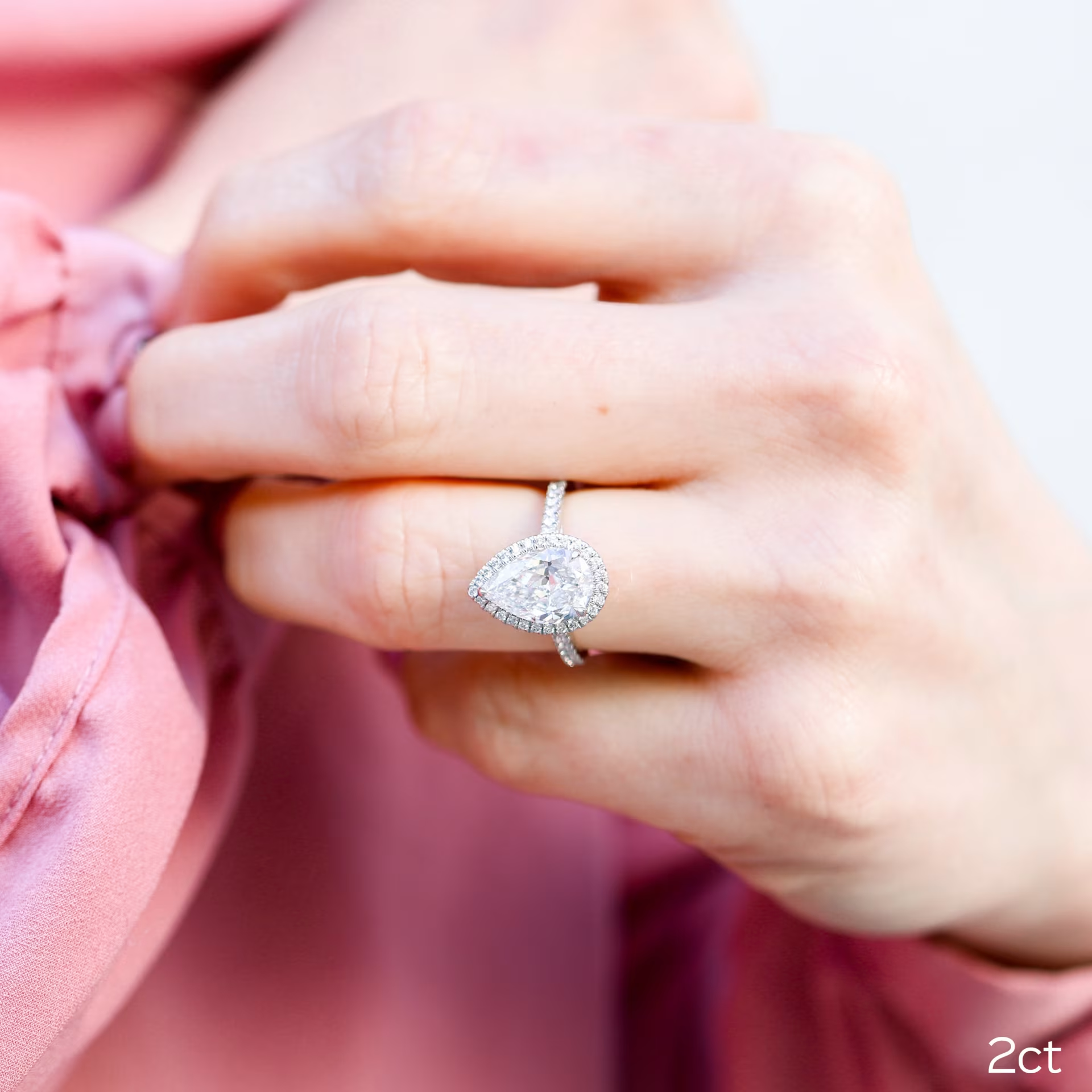 Marquise Cut Cluster Styled Lab Grown Diamond Engagement Ring