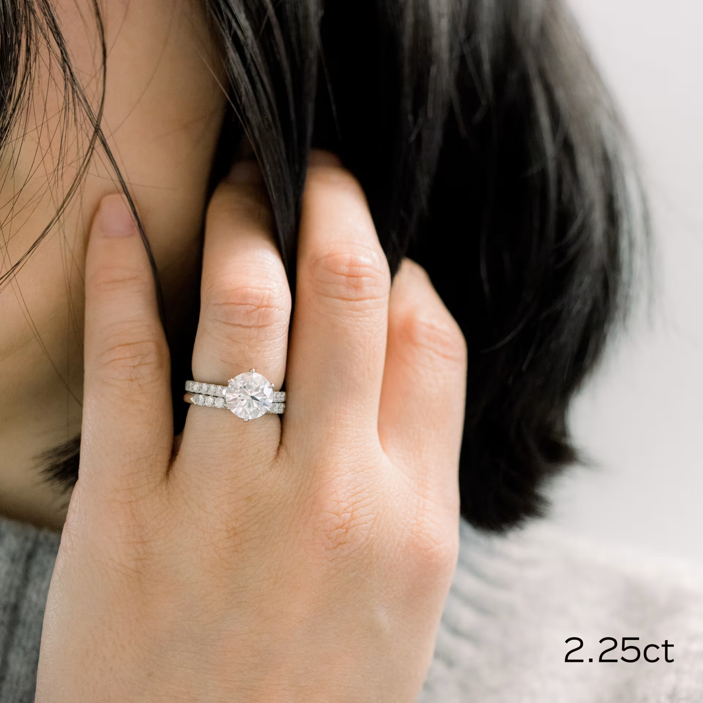 Marquise Cut Cluster Styled Lab Grown Diamond Engagement Ring