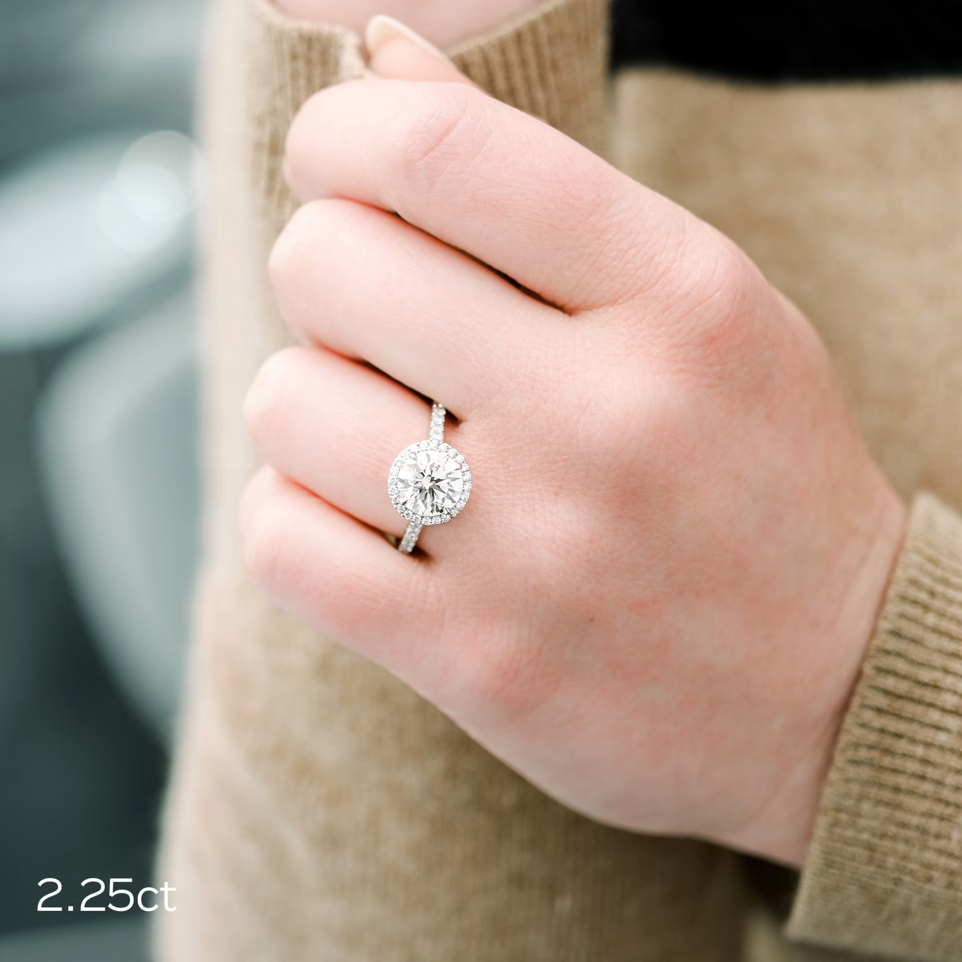 Marquise Cut Cluster Styled Lab Grown Diamond Engagement Ring