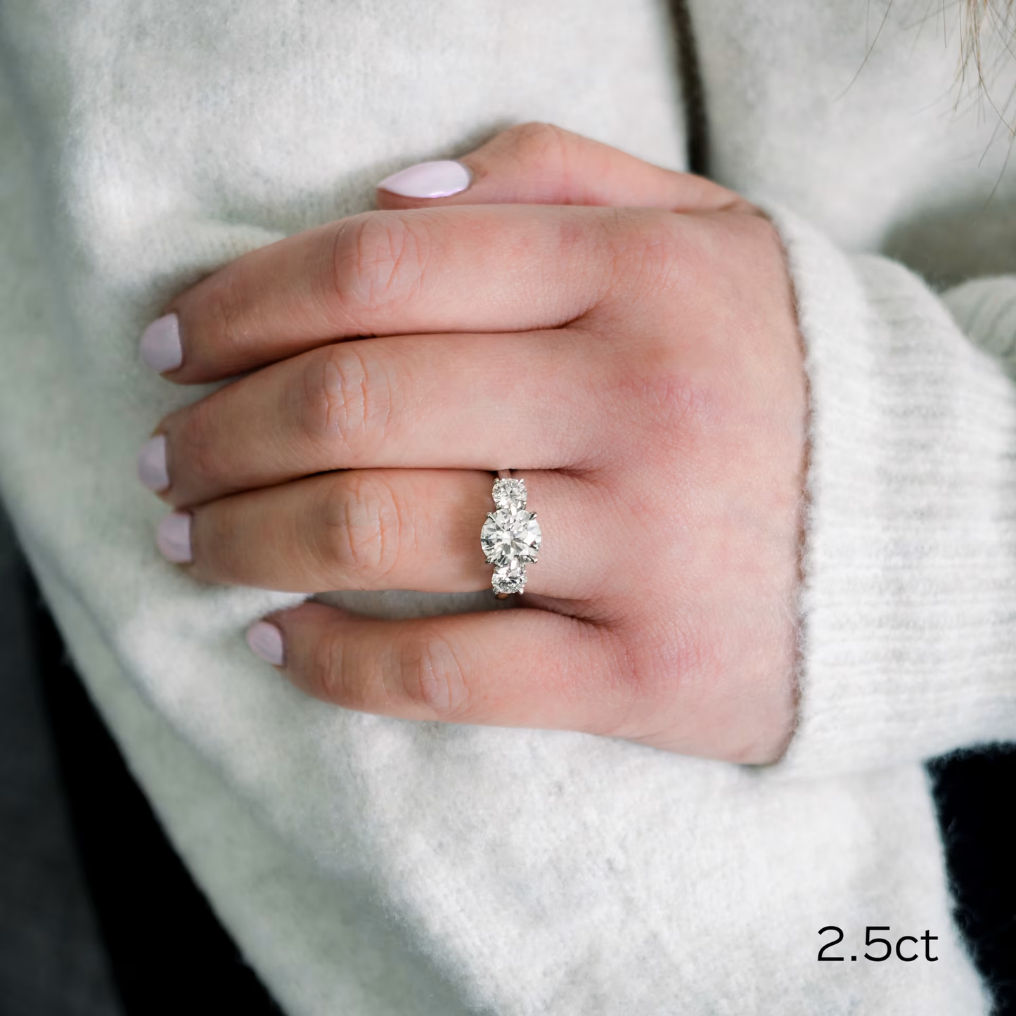 Marquise Cut Cluster Styled Lab Grown Diamond Engagement Ring