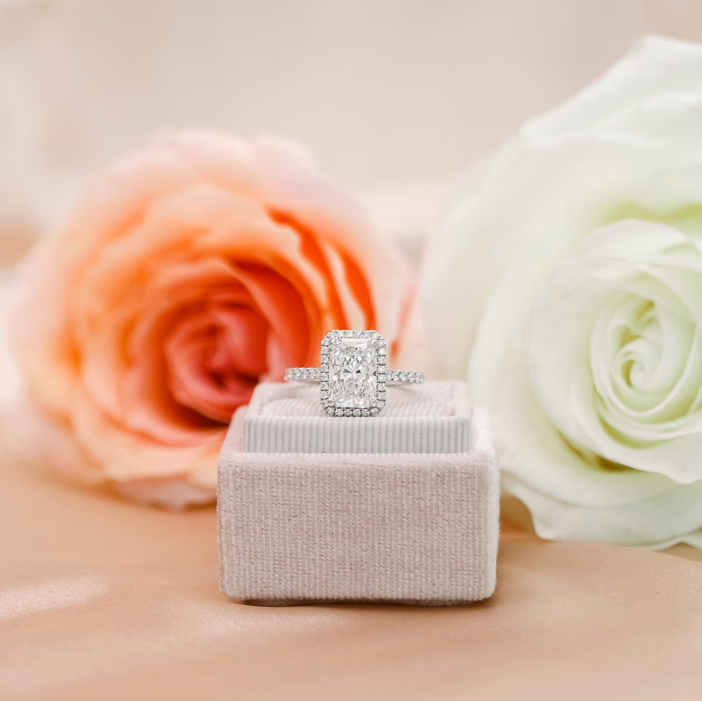 Marquise Cut Cluster Styled Lab Grown Diamond Engagement Ring