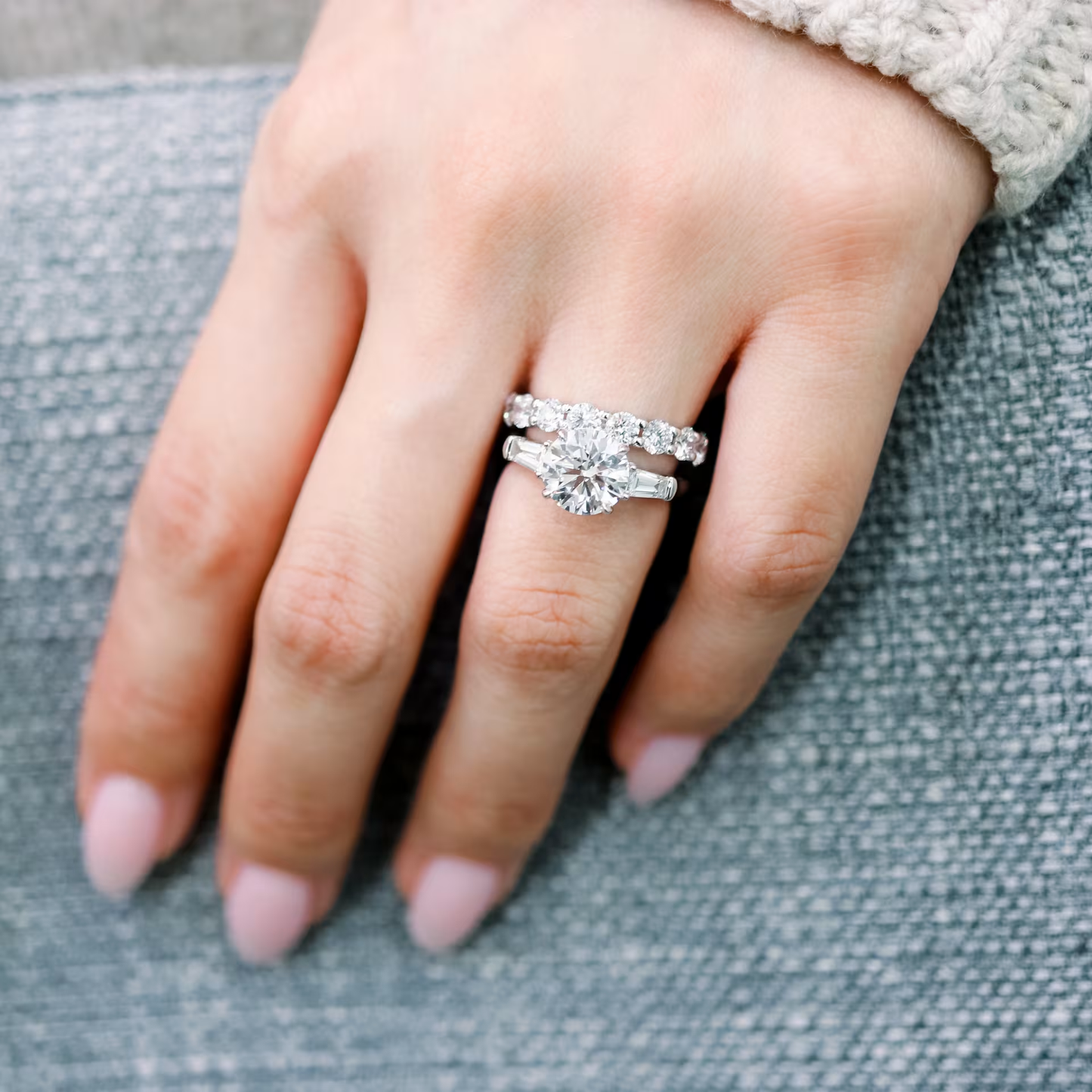 Marquise Cut Cluster Styled Lab Grown Diamond Engagement Ring
