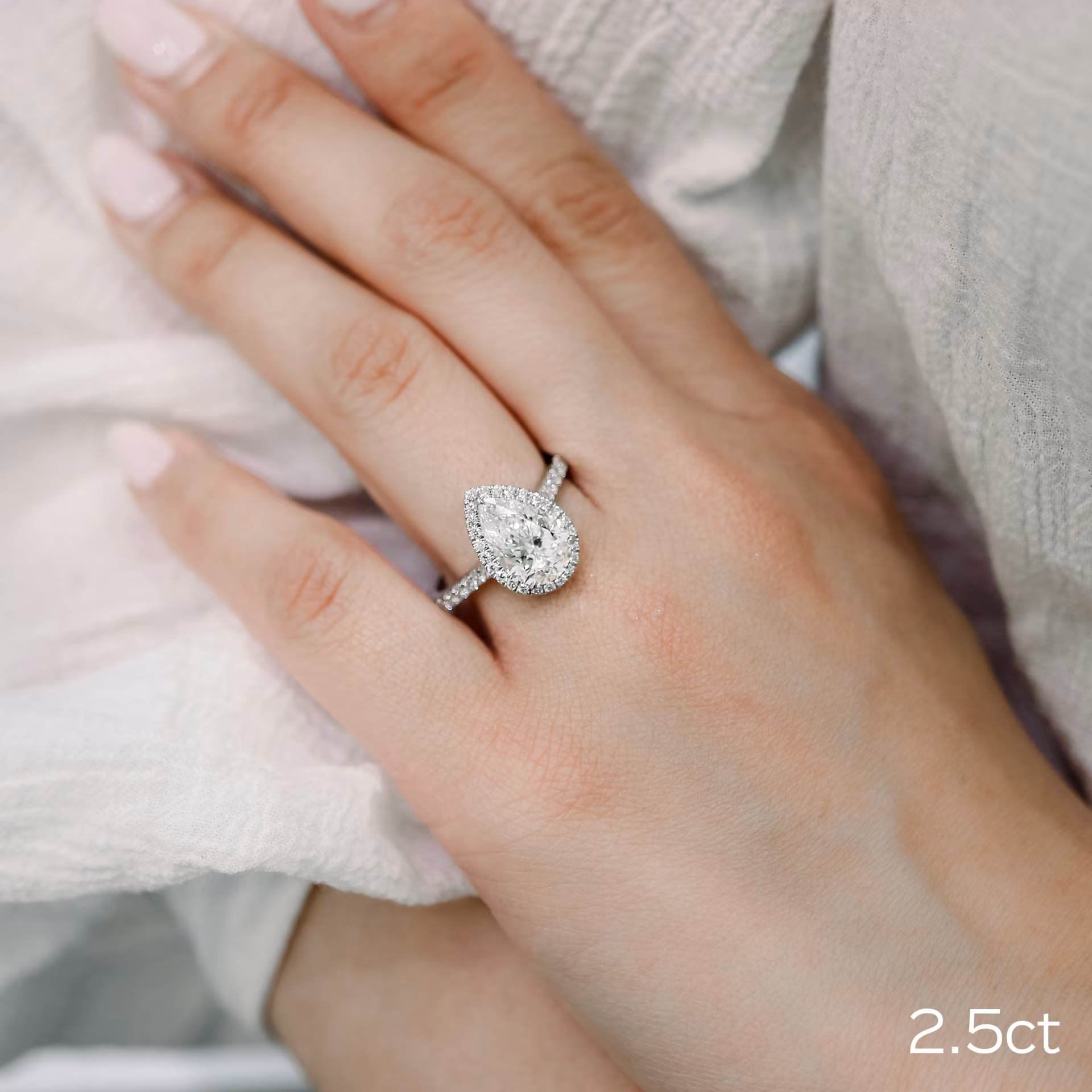 Marquise Cut Cluster Styled Lab Grown Diamond Engagement Ring