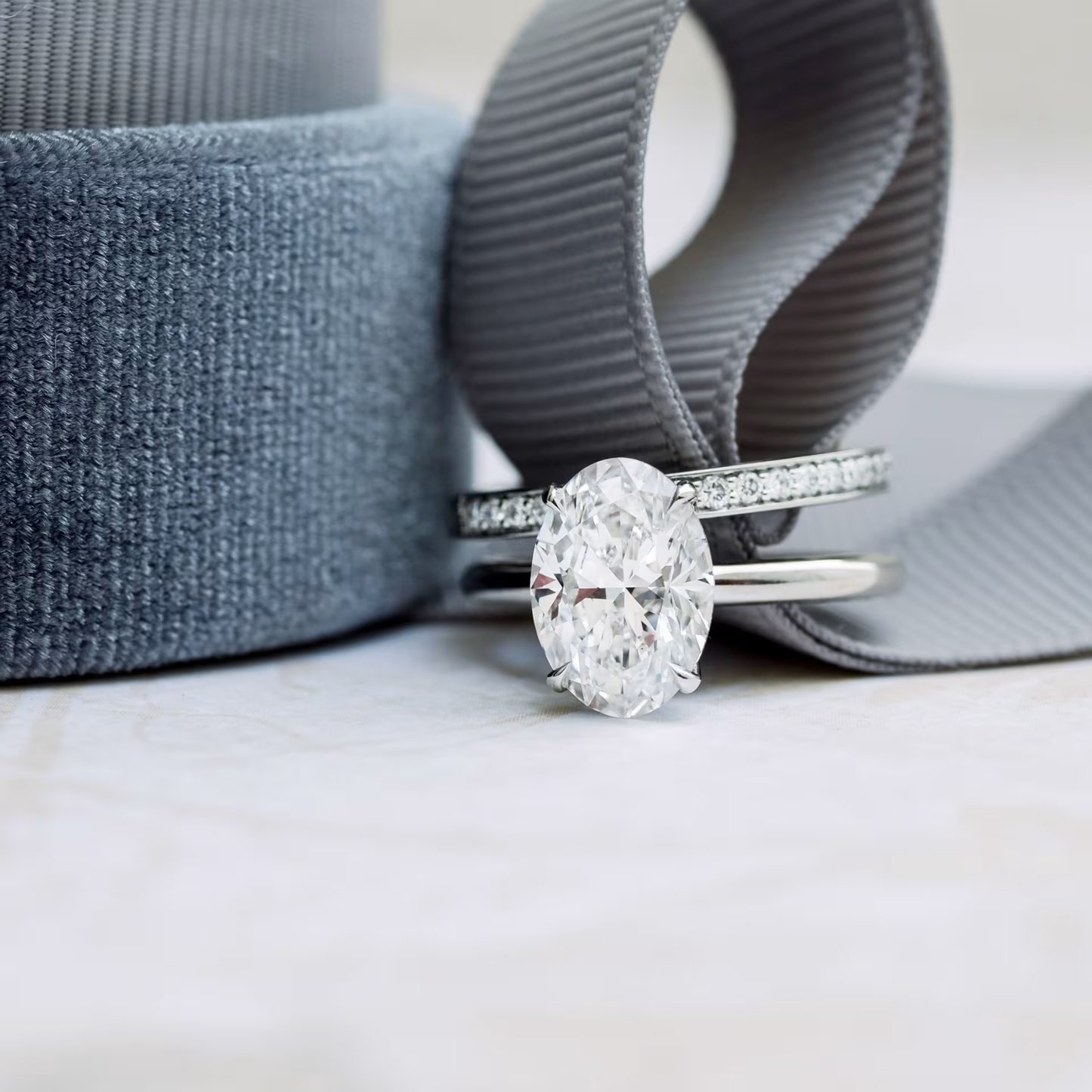 Marquise Cut Cluster Styled Lab Grown Diamond Engagement Ring