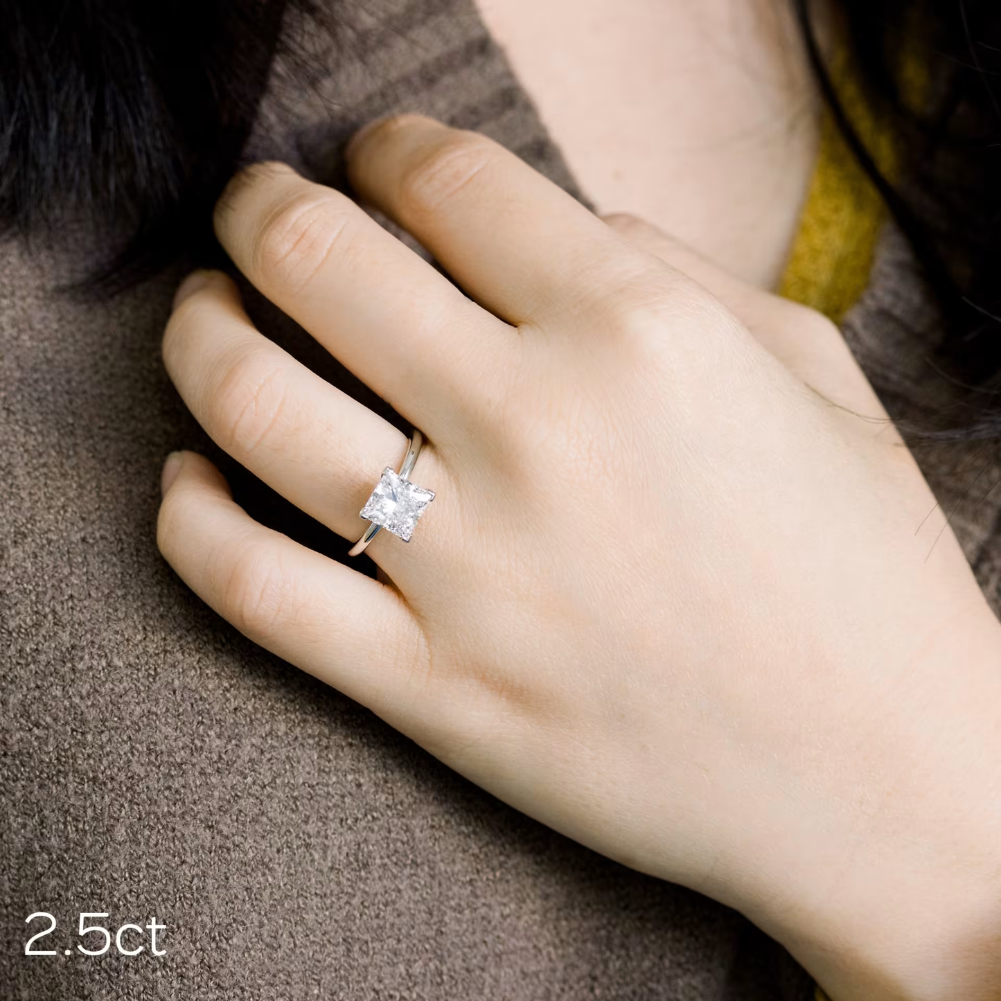 Marquise Cut Cluster Styled Lab Grown Diamond Engagement Ring