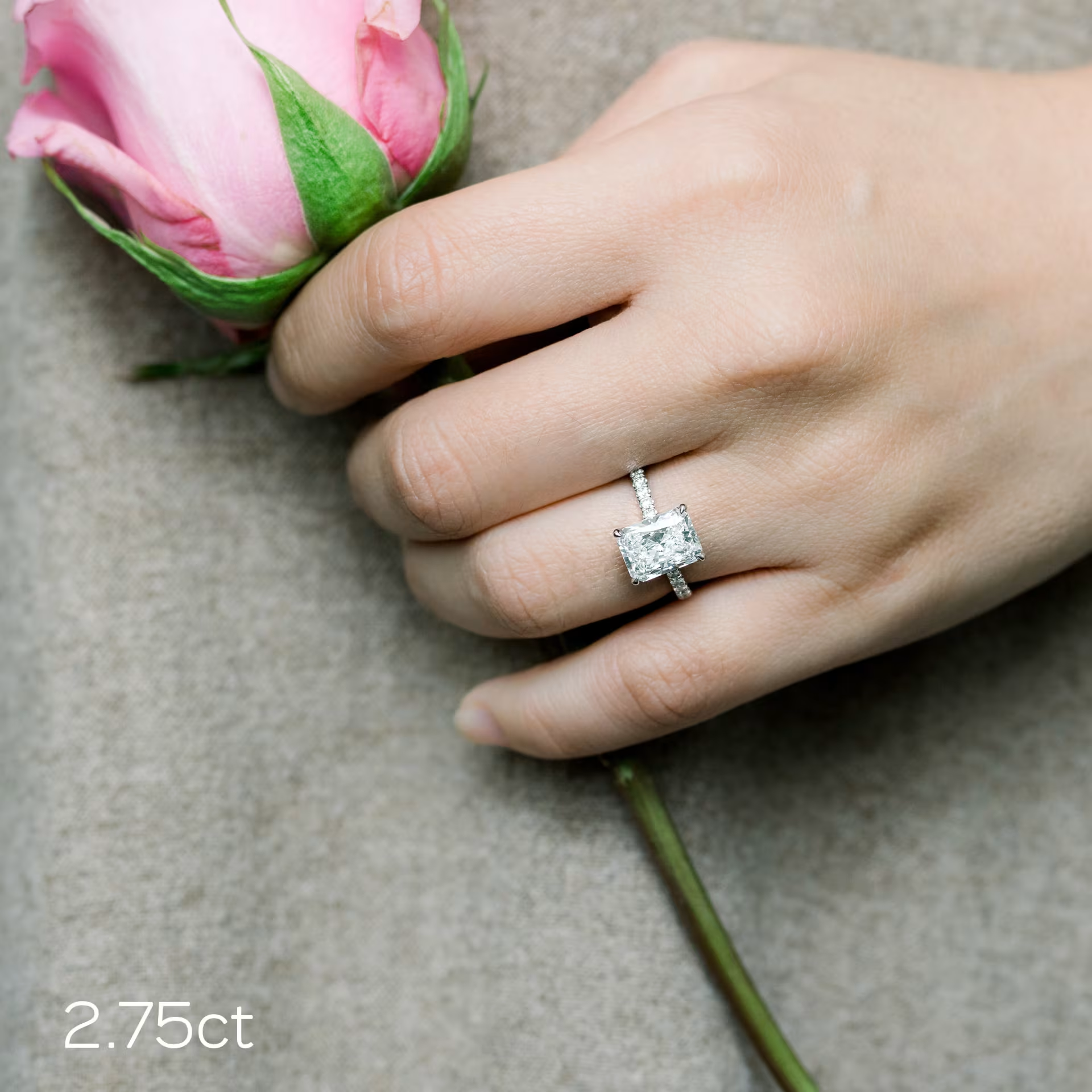 Marquise Cut Cluster Styled Lab Grown Diamond Engagement Ring