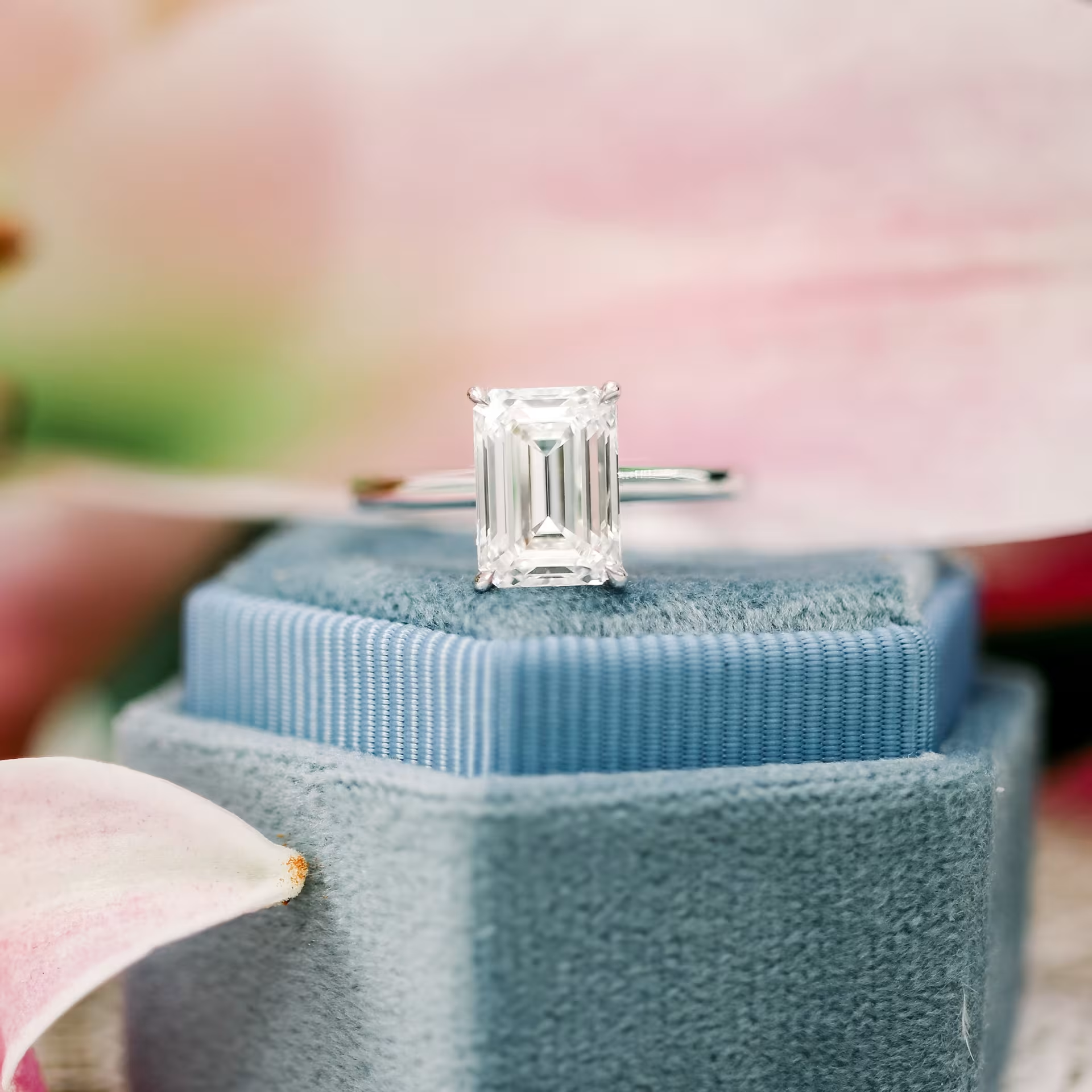 Marquise Cut Cluster Styled Lab Grown Diamond Engagement Ring
