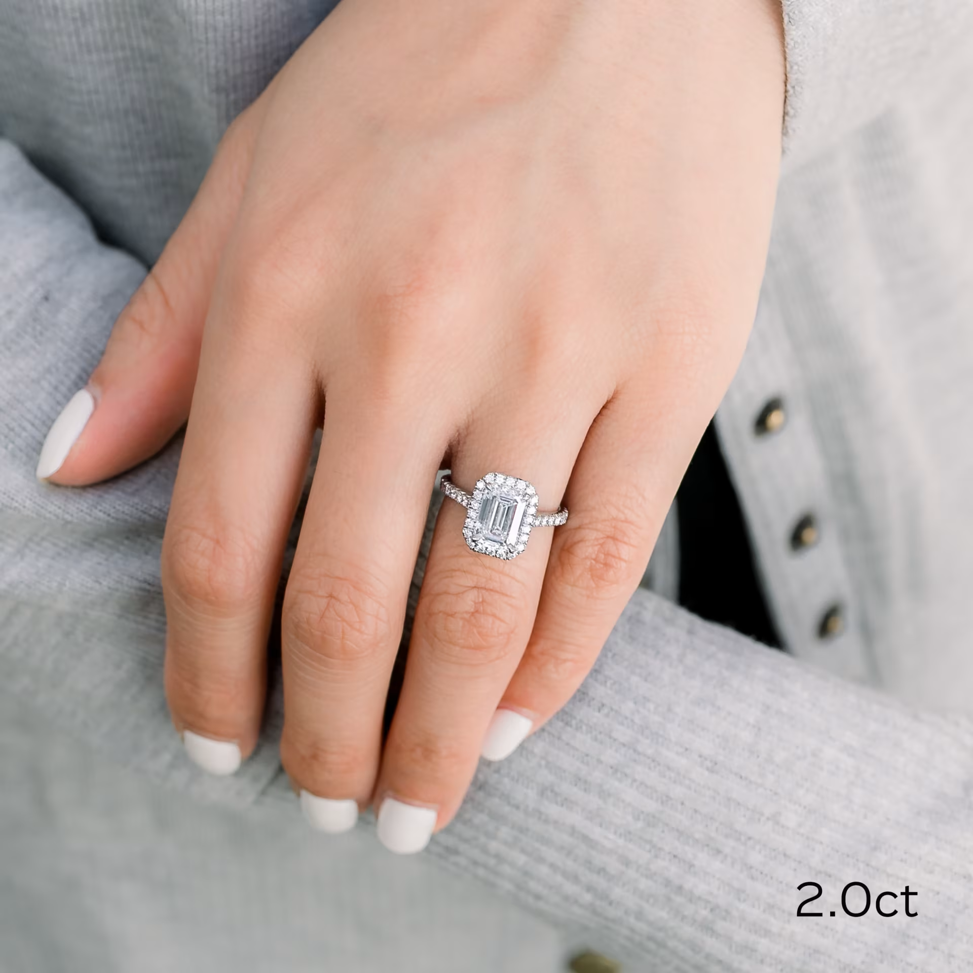 Marquise Cut Cluster Styled Lab Grown Diamond Engagement Ring