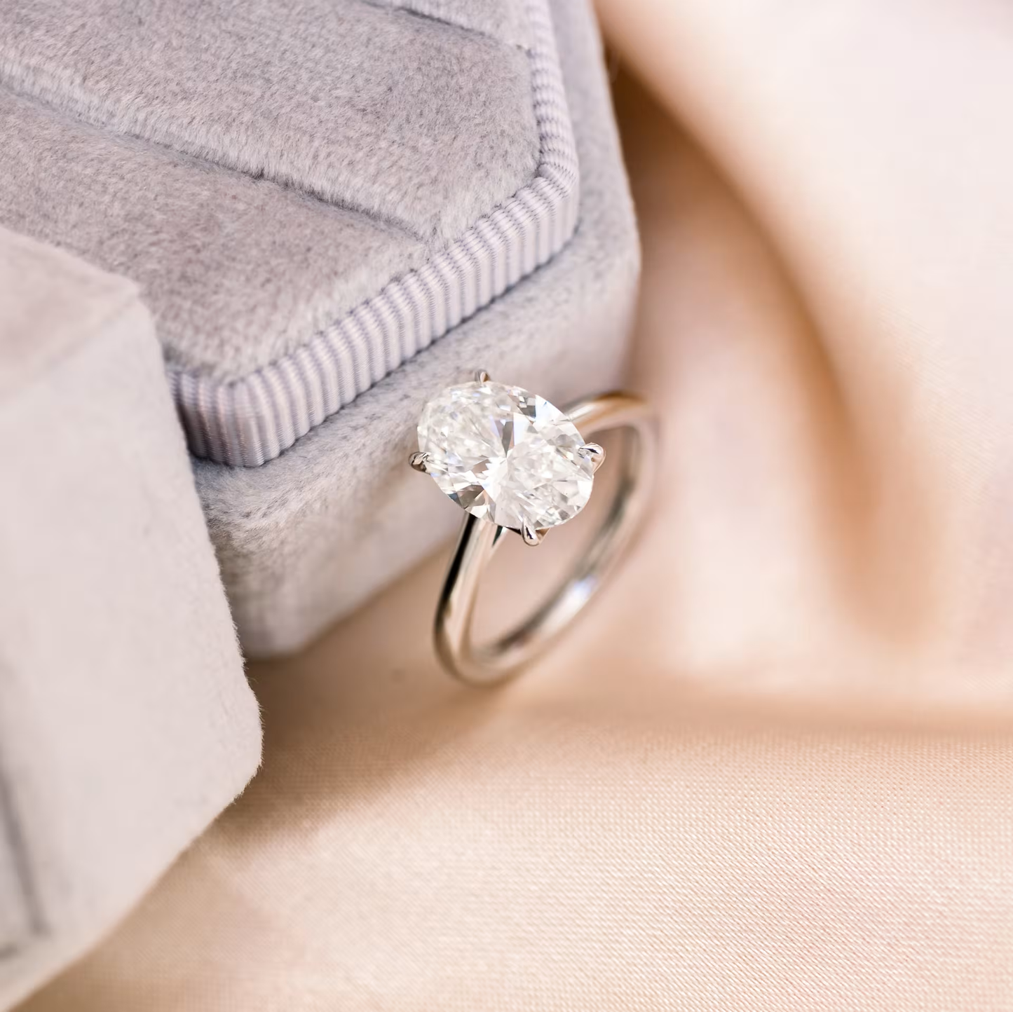 Marquise Cut Cluster Styled Lab Grown Diamond Engagement Ring