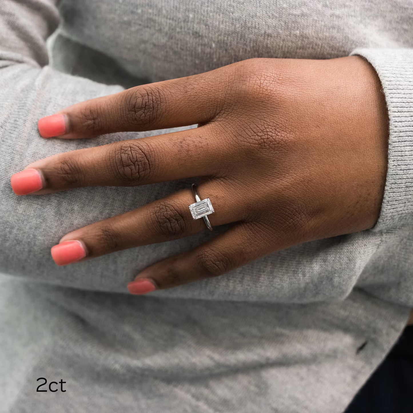 Marquise Cut Cluster Styled Lab Grown Diamond Engagement Ring