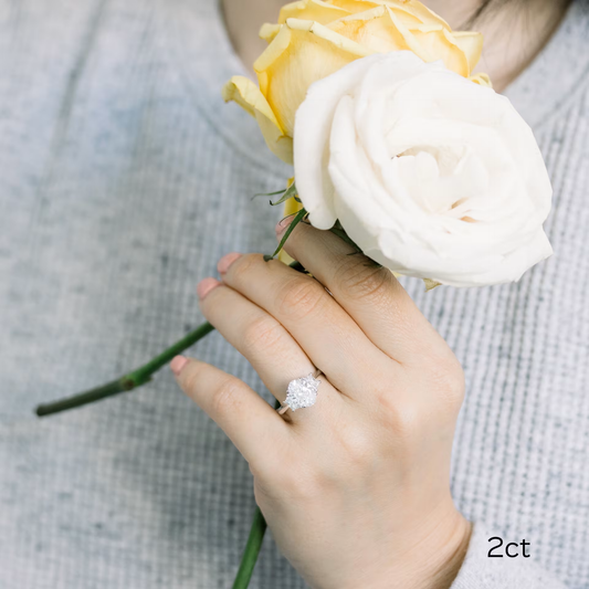 Marquise Cut Cluster Styled Lab Grown Diamond Engagement Ring