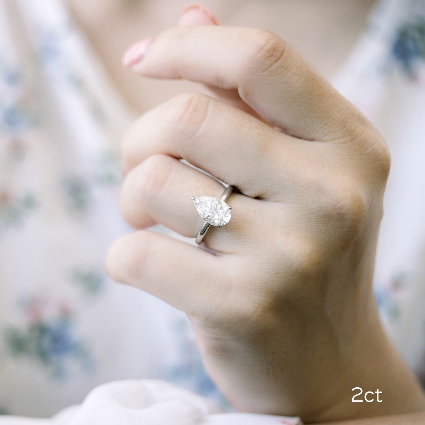Marquise Cut Cluster Styled Lab Grown Diamond Engagement Ring