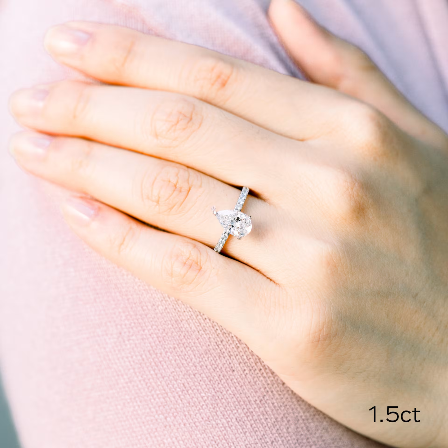 Marquise Cut Cluster Styled Lab Grown Diamond Engagement Ring