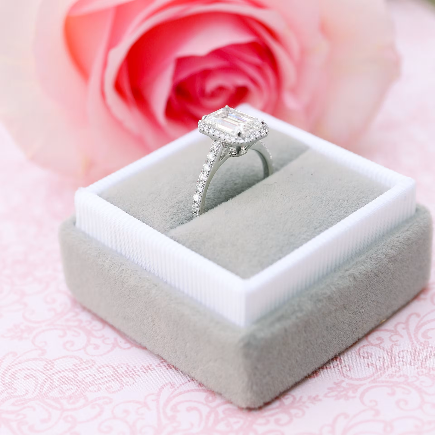 Marquise Cut Cluster Styled Lab Grown Diamond Engagement Ring