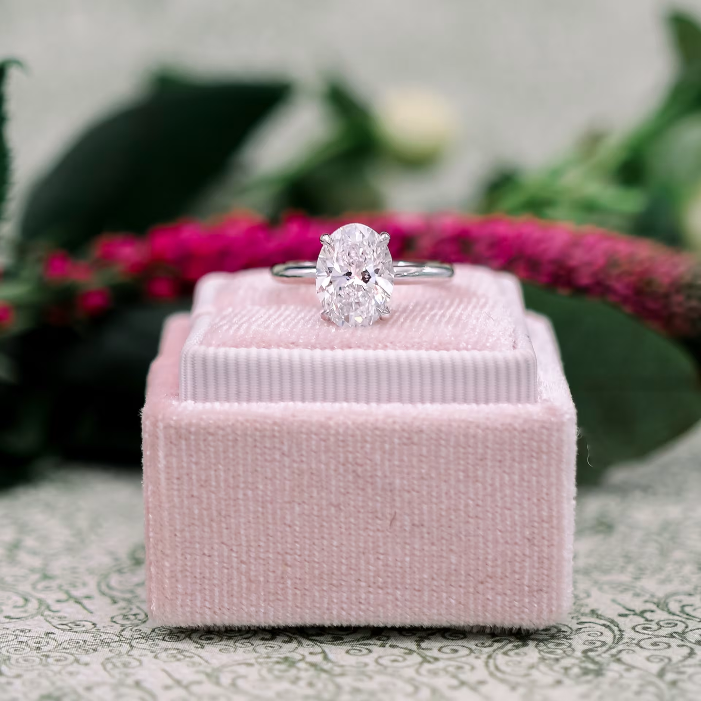 Marquise Cut Cluster Styled Lab Grown Diamond Engagement Ring