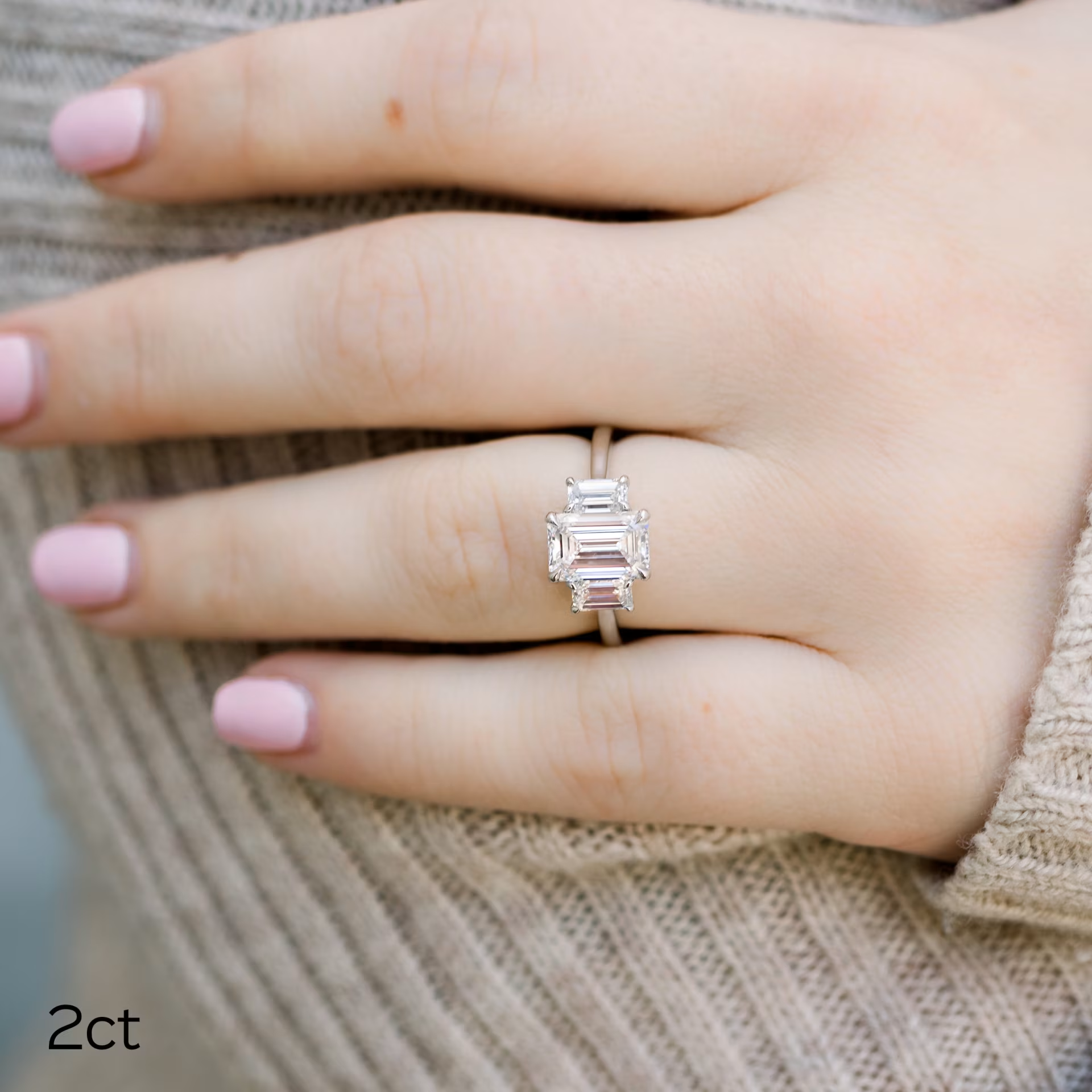 Marquise Cut Cluster Styled Lab Grown Diamond Engagement Ring