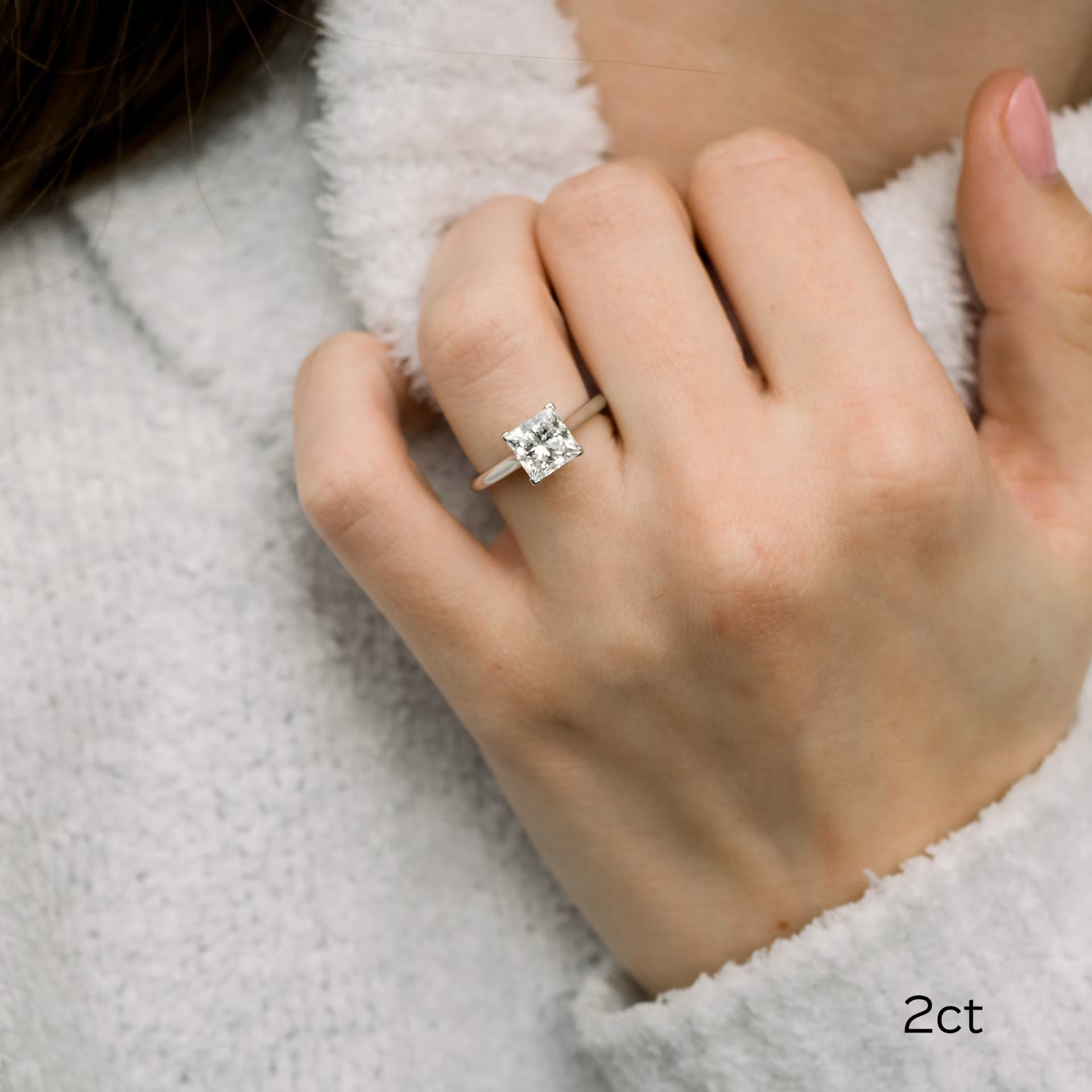 Marquise Cut Cluster Styled Lab Grown Diamond Engagement Ring
