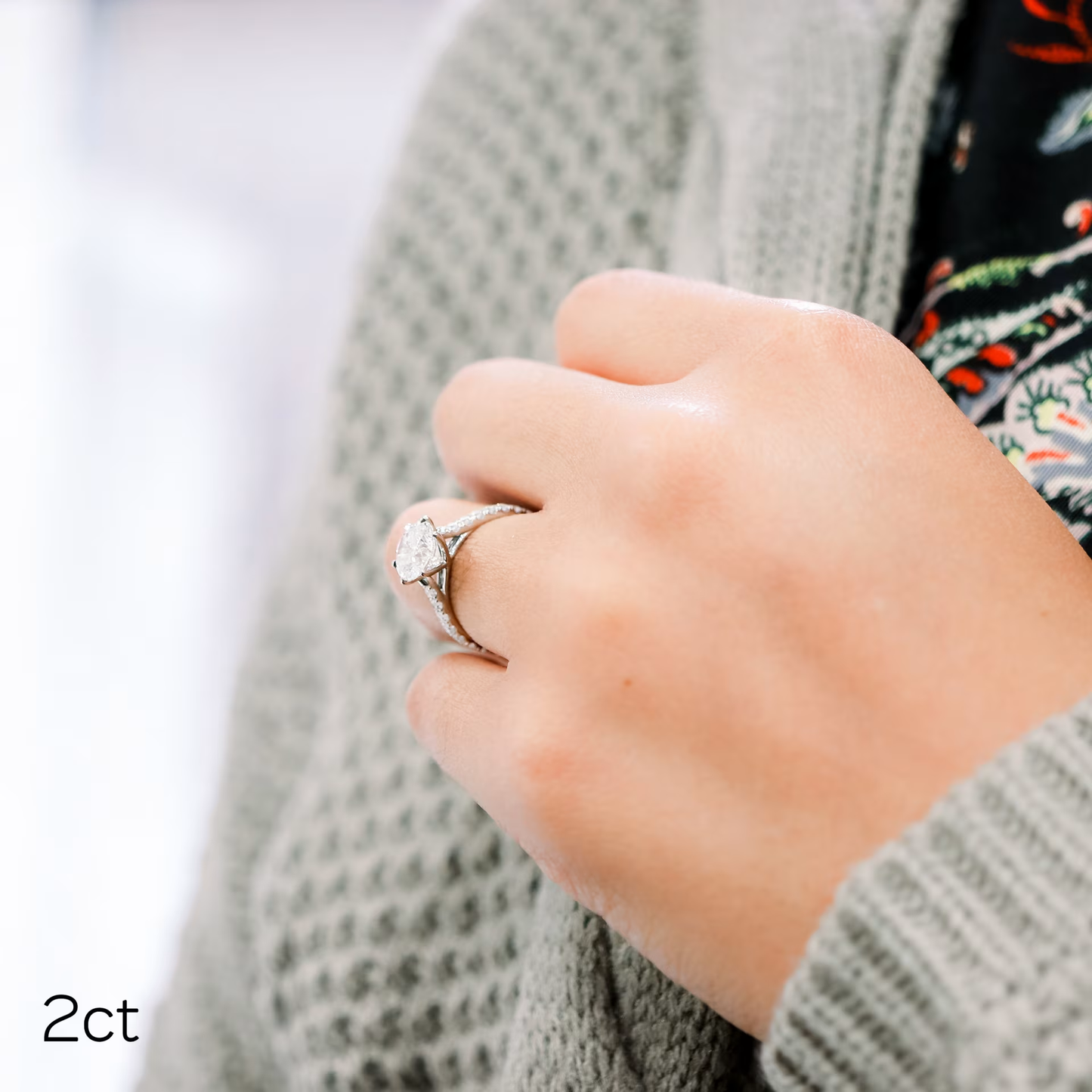Marquise Cut Cluster Styled Lab Grown Diamond Engagement Ring