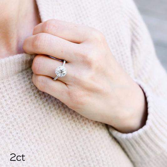 Marquise Cut Cluster Styled Lab Grown Diamond Engagement Ring