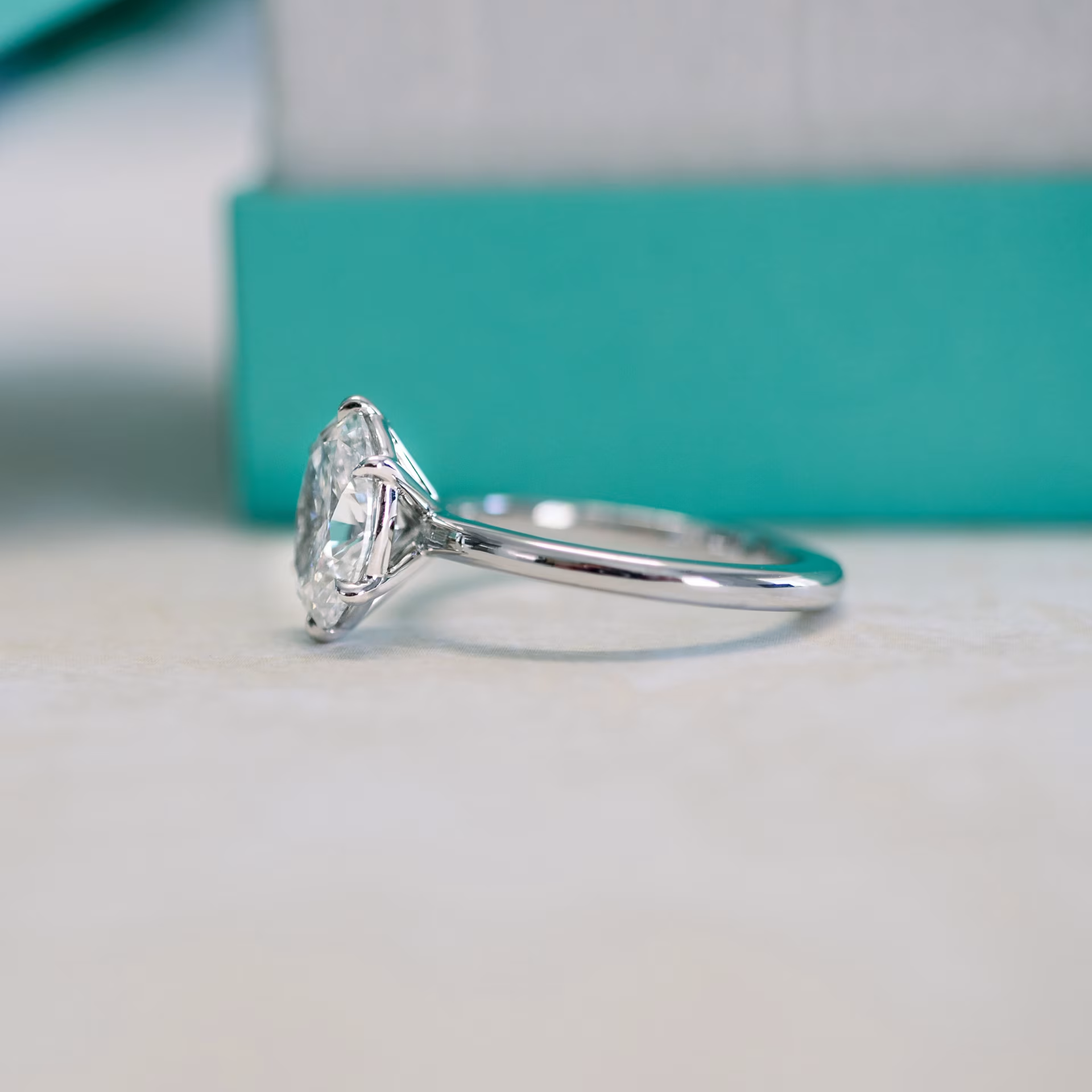 Marquise Cut Cluster Styled Lab Grown Diamond Engagement Ring