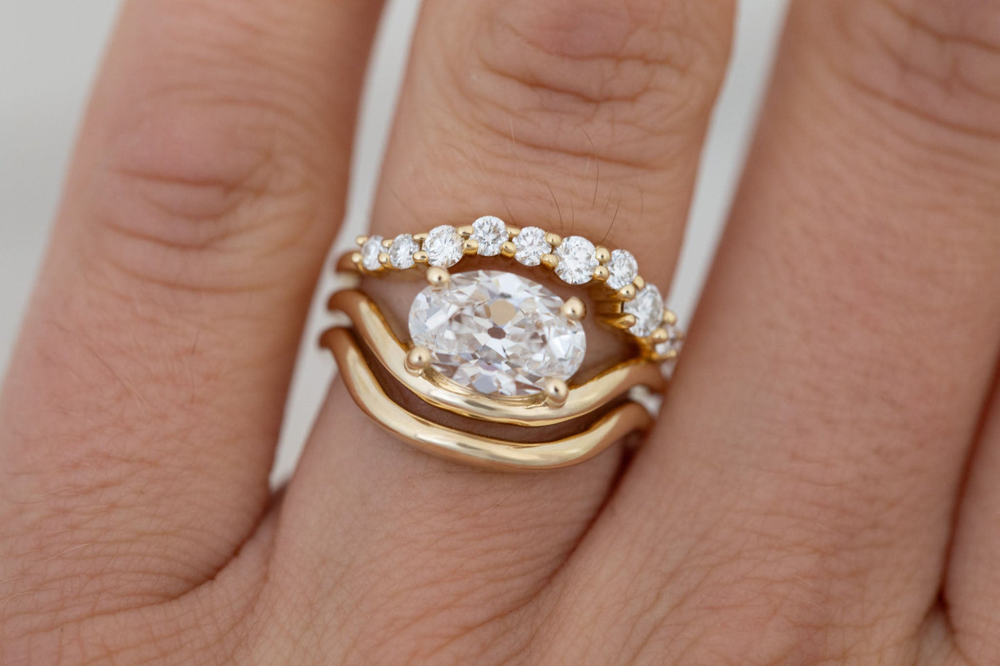 2 CT Round Three Stones Lab Grown Diamond Engagement Ring