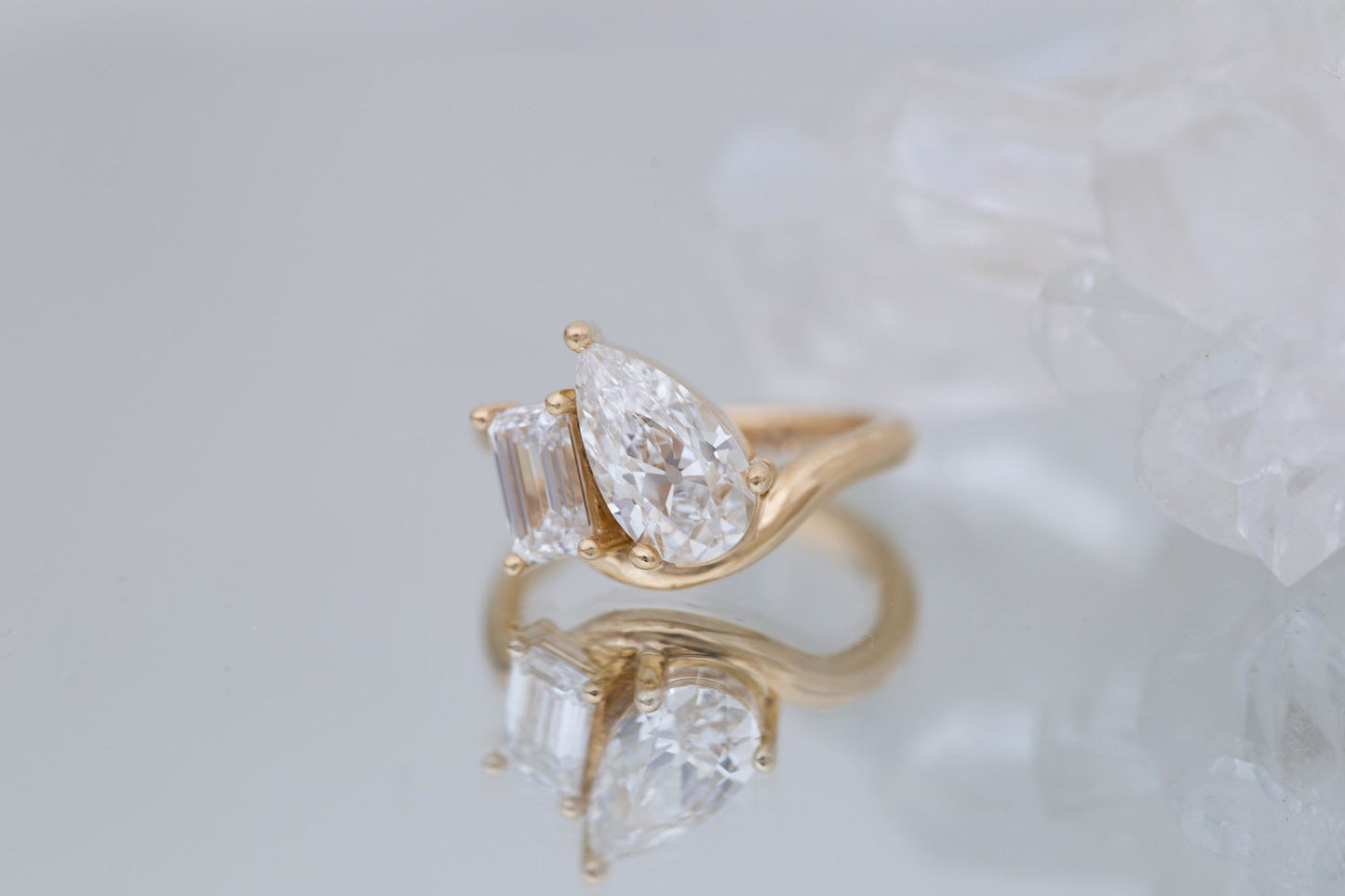 2 CT Round Three Stones Lab Grown Diamond Engagement Ring