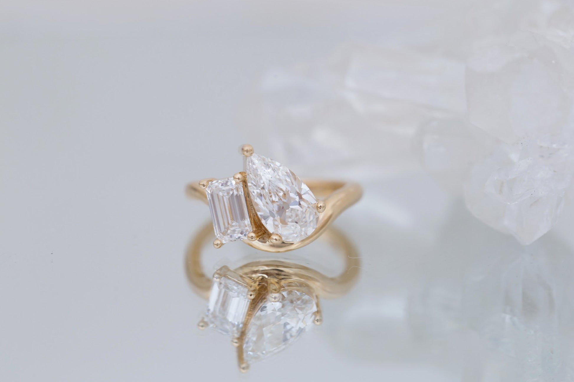 2 CT Round Three Stones Lab Grown Diamond Engagement Ring