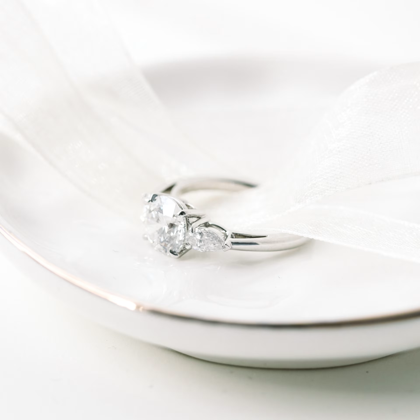 Marquise Cut Cluster Styled Lab Grown Diamond Engagement Ring