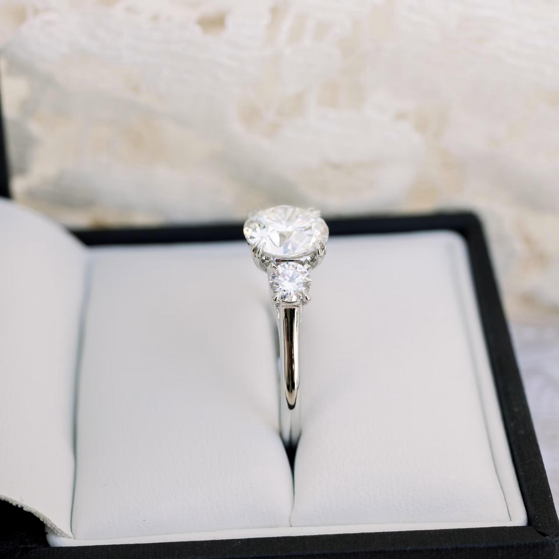 Marquise Cut Cluster Styled Lab Grown Diamond Engagement Ring