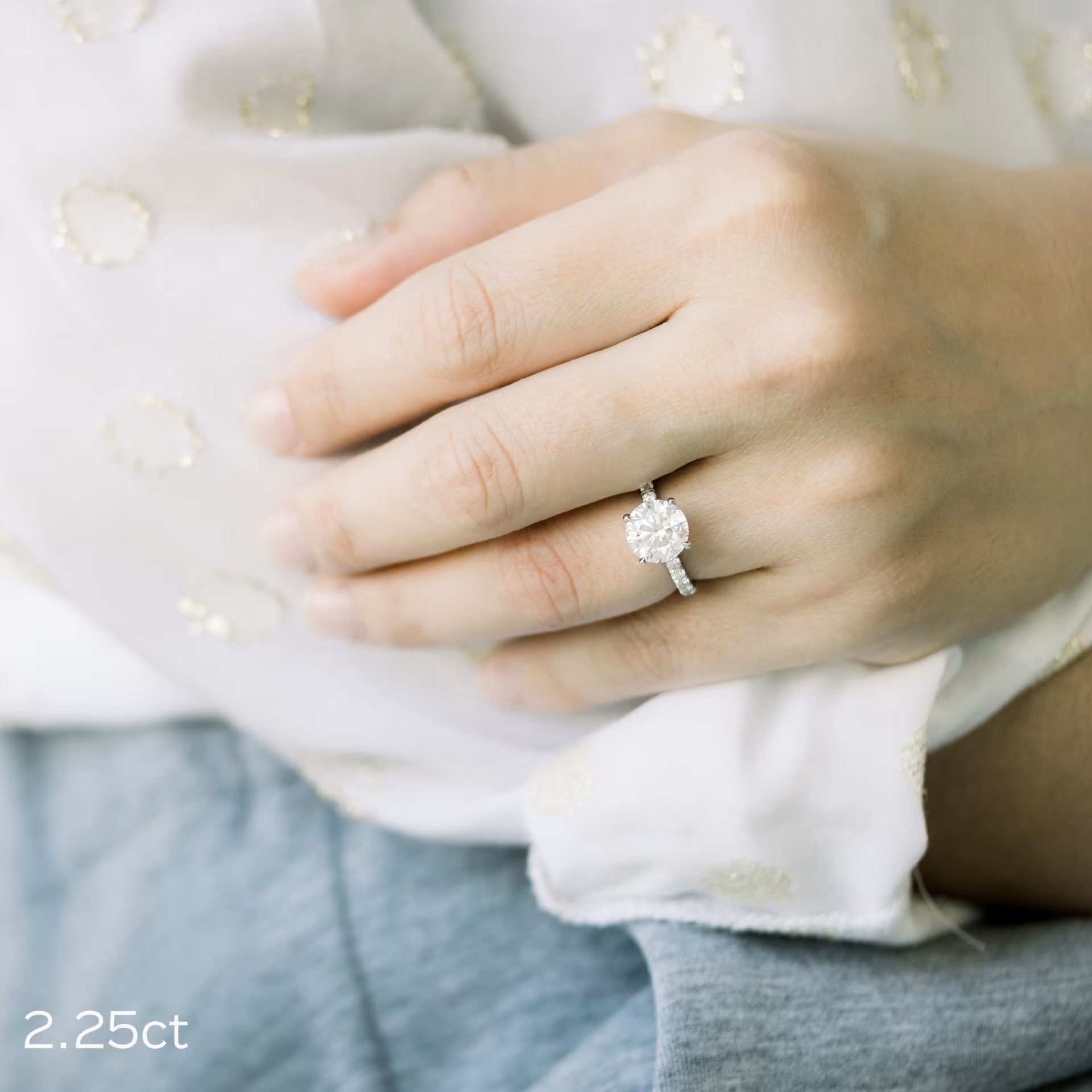 Marquise Cut Cluster Styled Lab Grown Diamond Engagement Ring