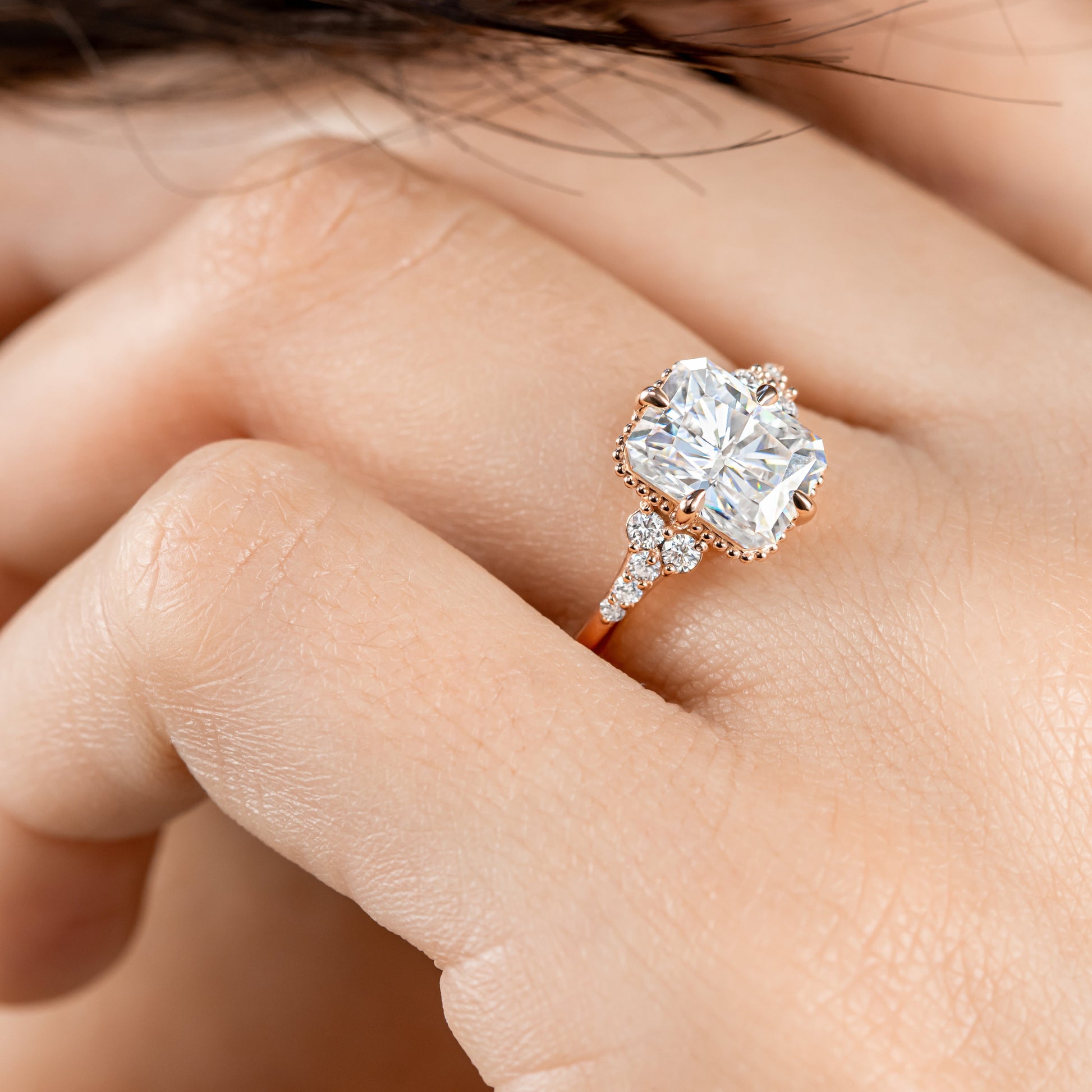2 CT Round Three Stones Lab Grown Diamond Engagement Ring