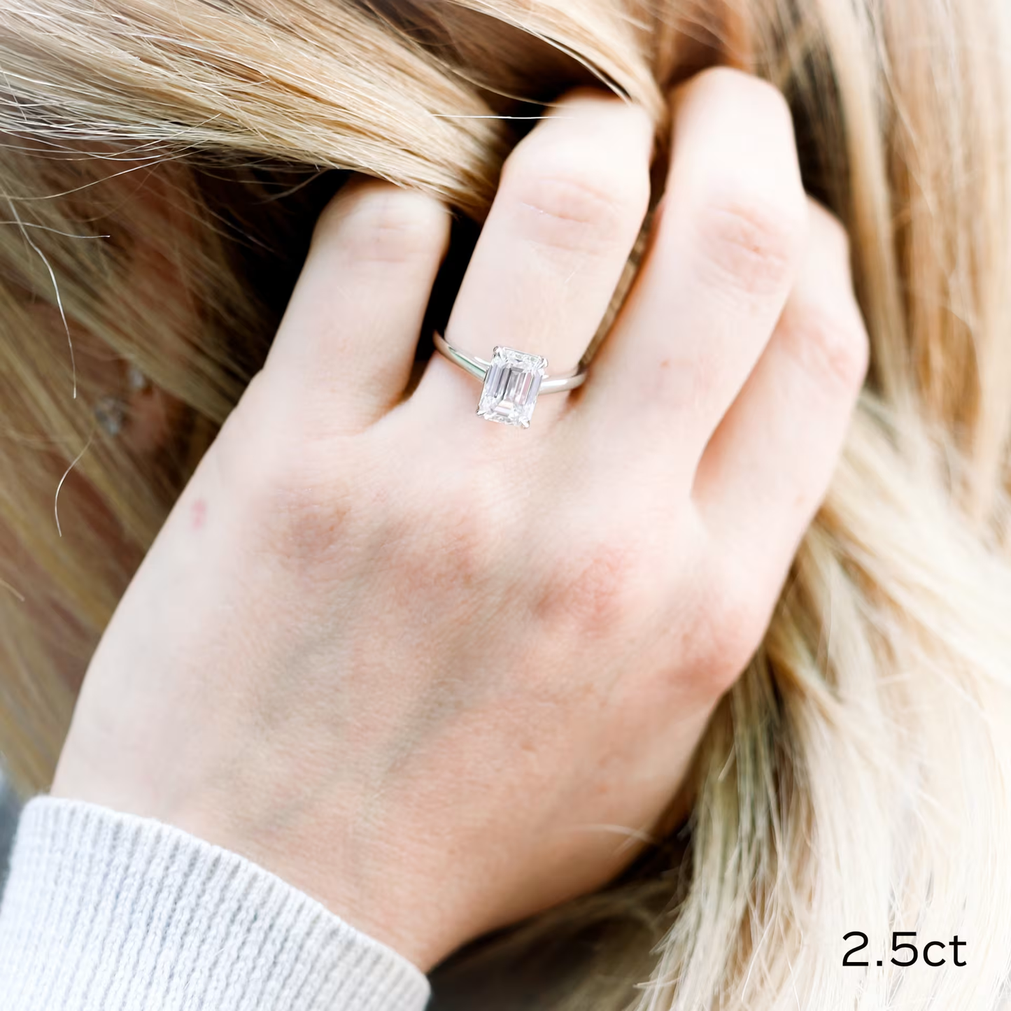 Marquise Cut Cluster Styled Lab Grown Diamond Engagement Ring