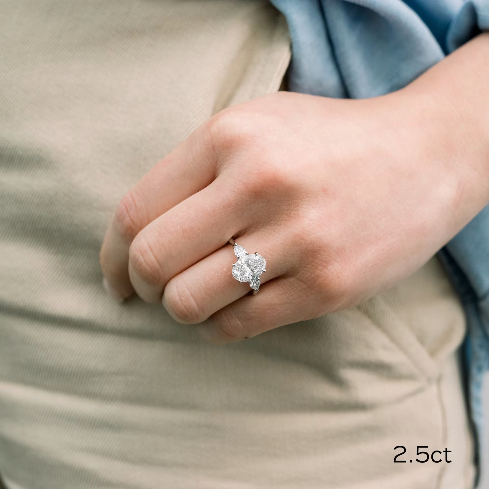 2 CT Oval Cut 3-Stones Lab Grown Diamond Engagement Ring – Poet Robson